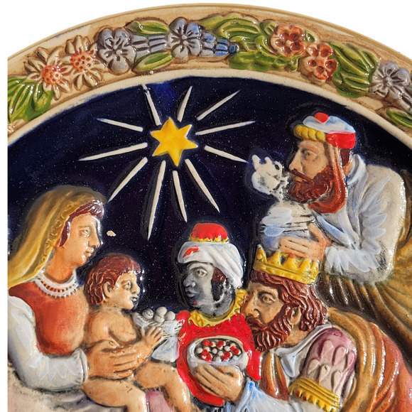 Vintage‎ Christmas Western Germany Weihnachten Salt Glaze 1985 Wall Décor Plate - Picture 5 of 12